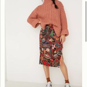 Anthropologie Farm Rio Danette Slim Midi Skirt